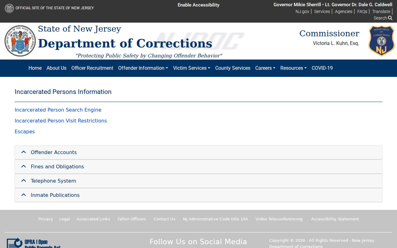 Montville residents directory New Jersey corrections search source