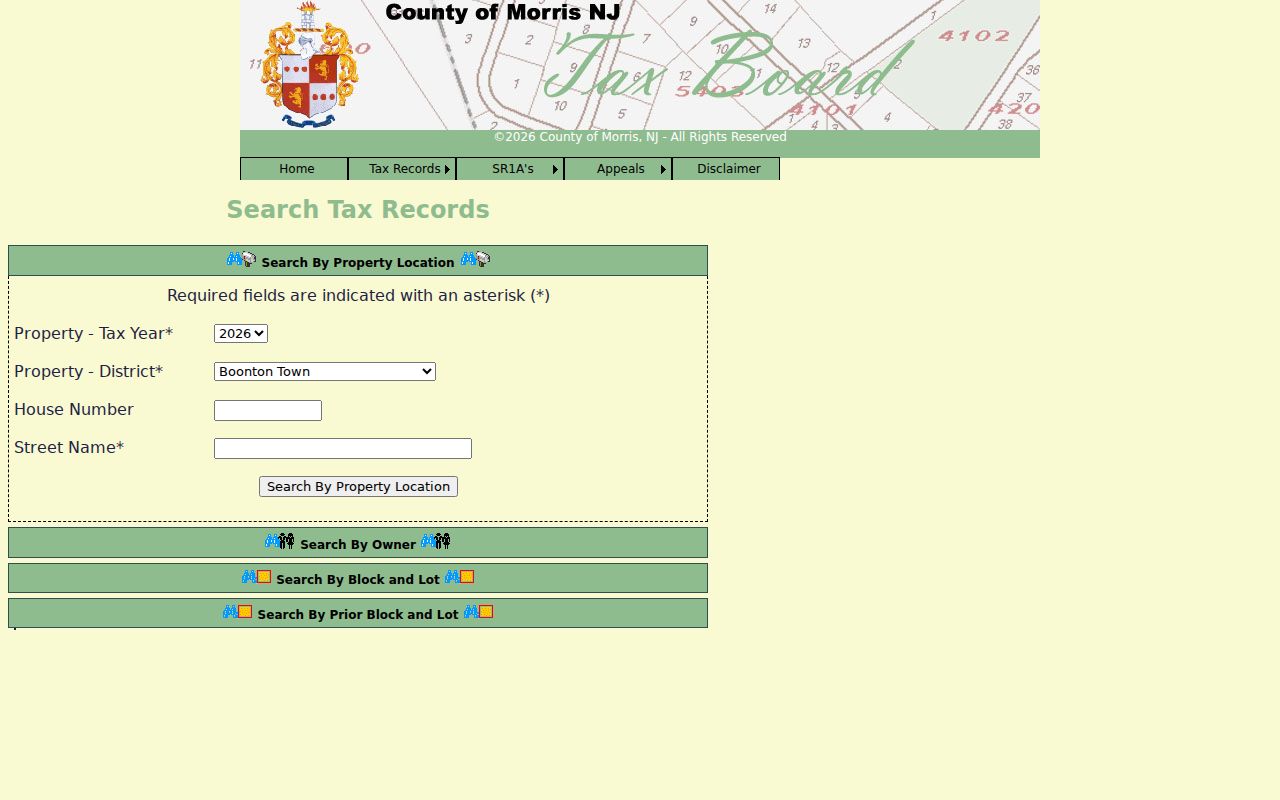 Montville residents directory Morris County tax search