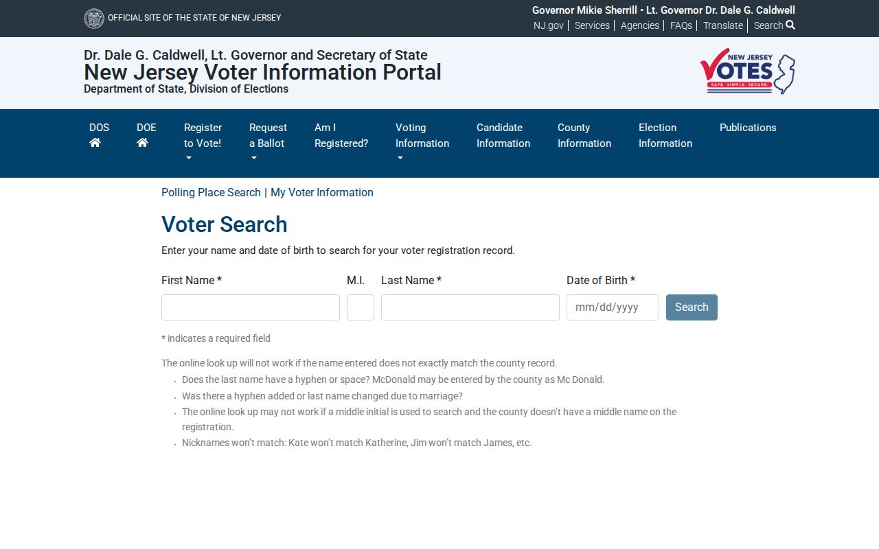 Montville residents directory New Jersey voter registration check