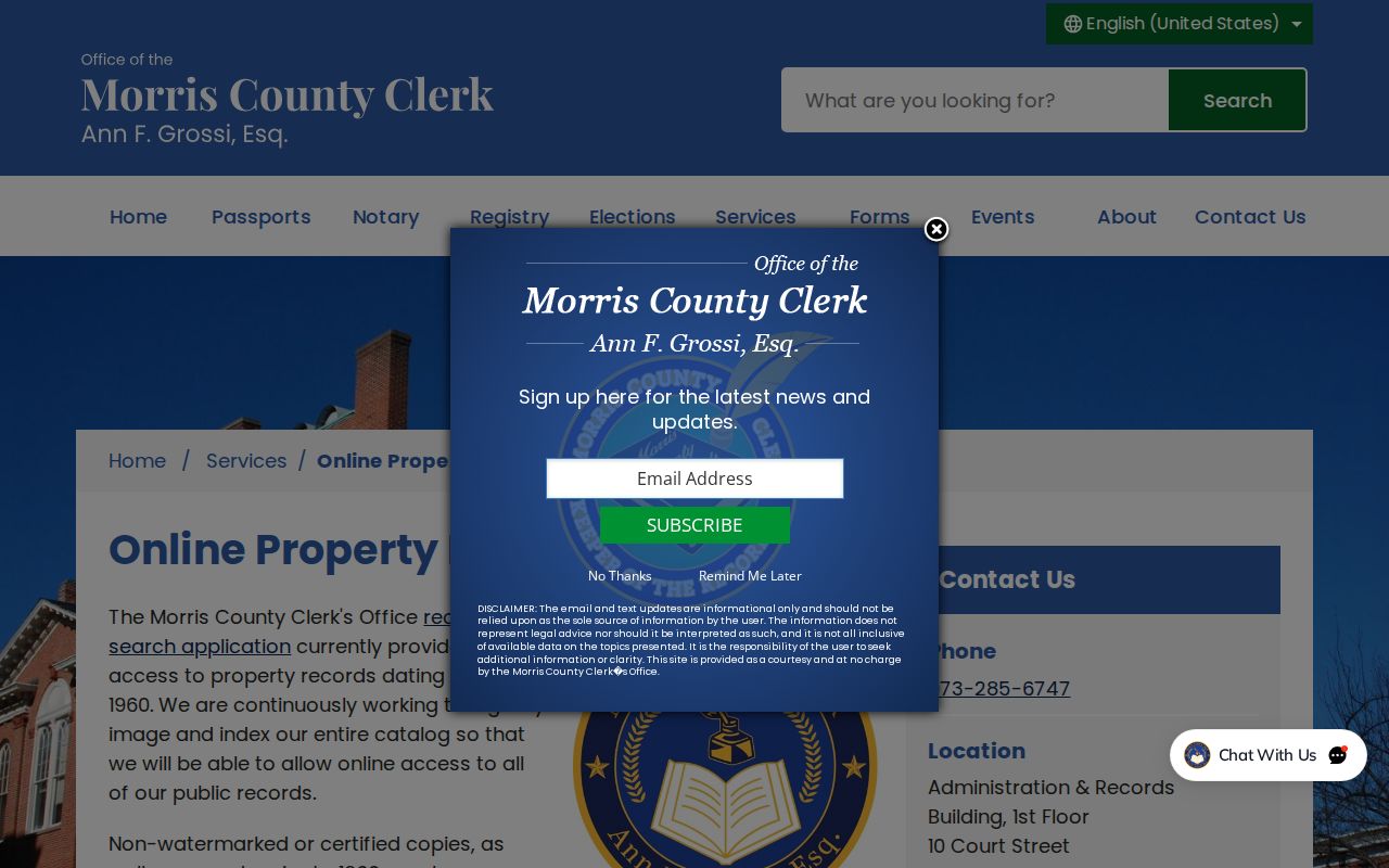 Montville previous residents County Clerk Records Vault information