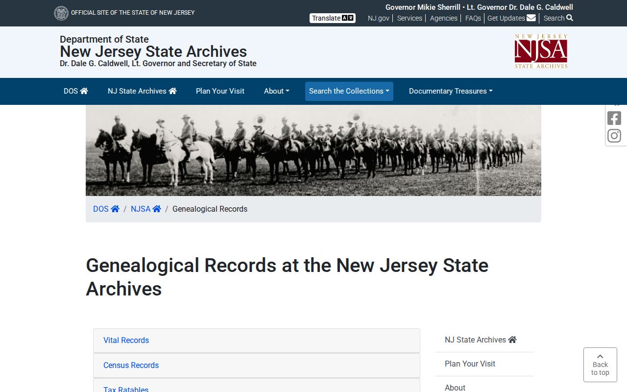 Montville previous residents New Jersey State Archives genealogy search