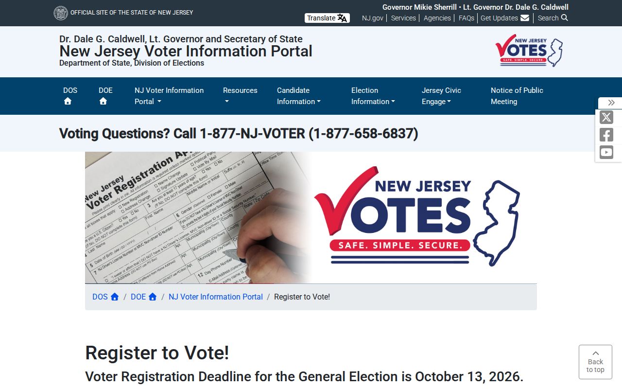 Montville resident lookup New Jersey voter registration source