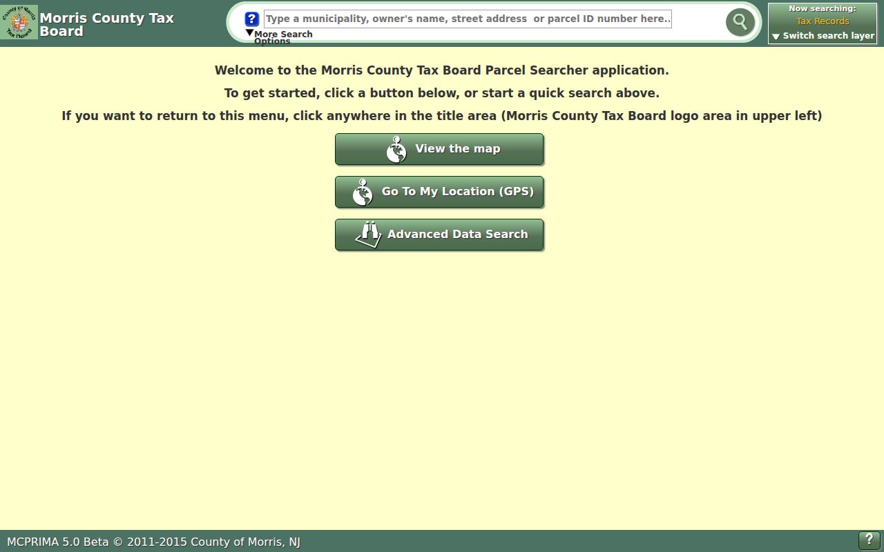 Montville street directory GIS Parcel Searcher map controls